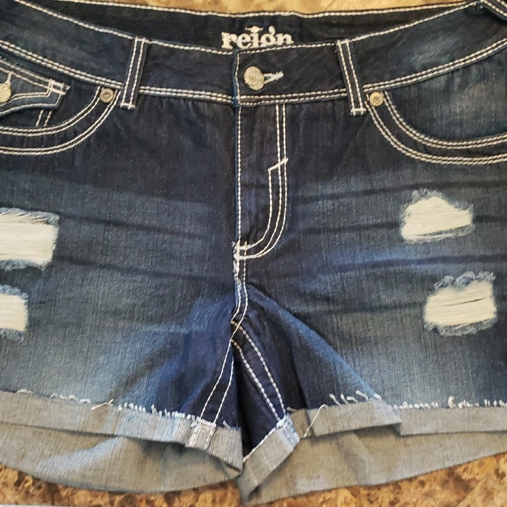 Reign Distressed Denim Shorts
